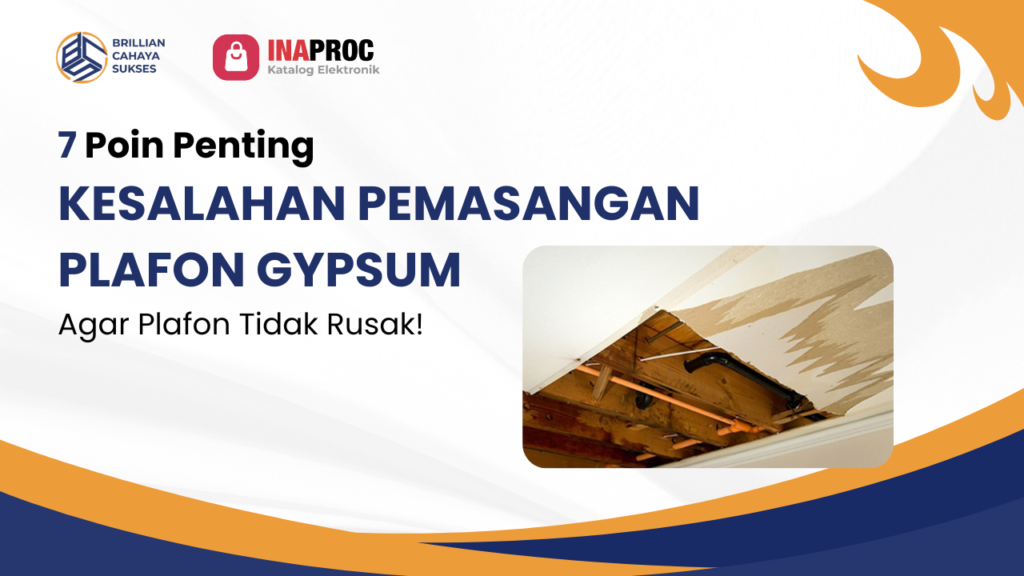 kesalahan pemsangan plafon gypsum