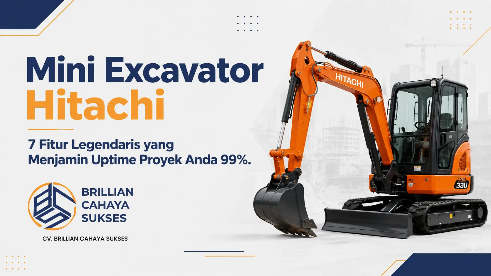Mini Excavator Hitachi 7 Fitur Legendaris yang Menjamin Uptime Proyek Anda 99%