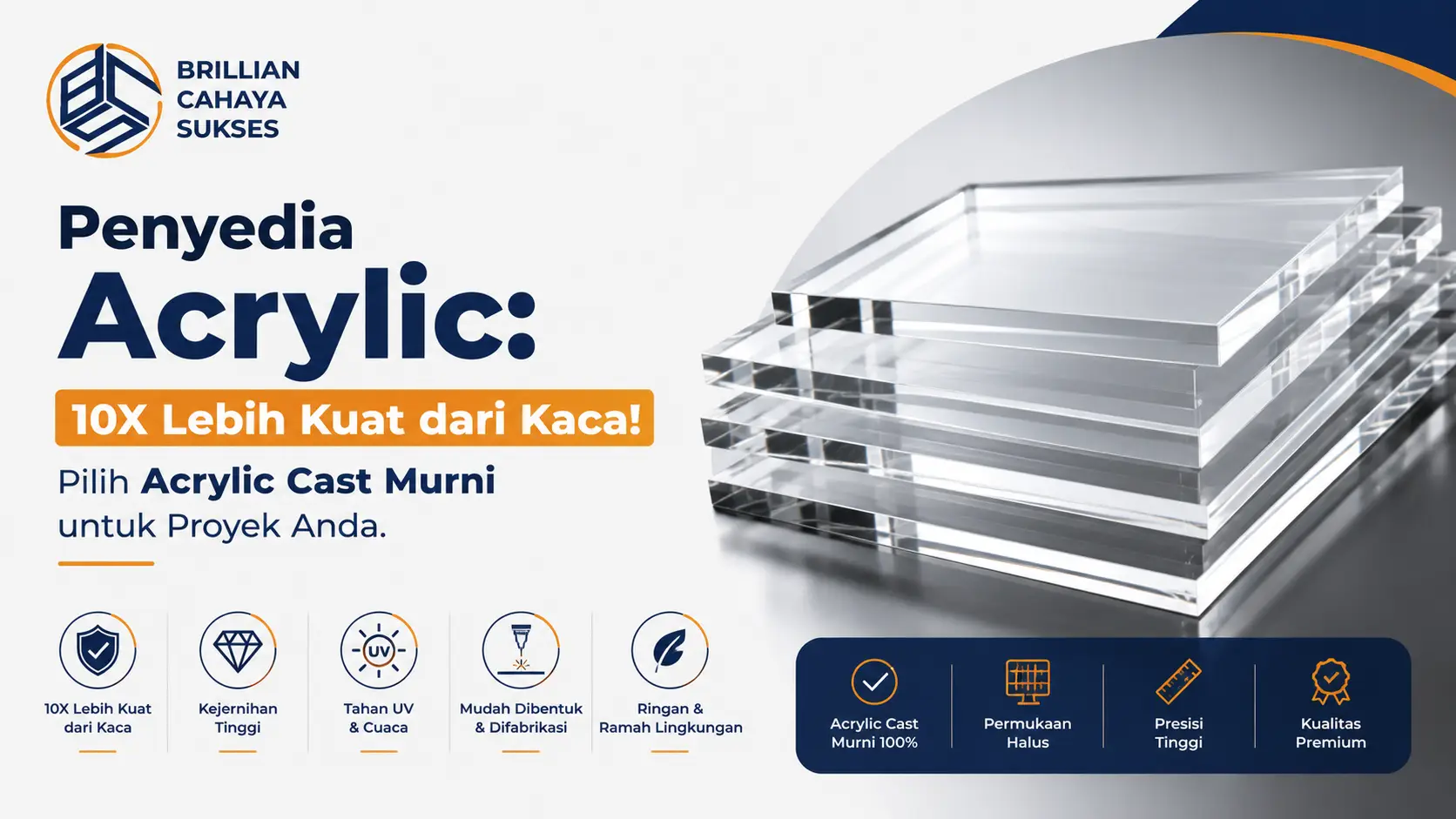 Penyedia Acrylic 10X Lebih Kuat dari Kaca! Pilih Acrylic Cast Murni untuk Proyek