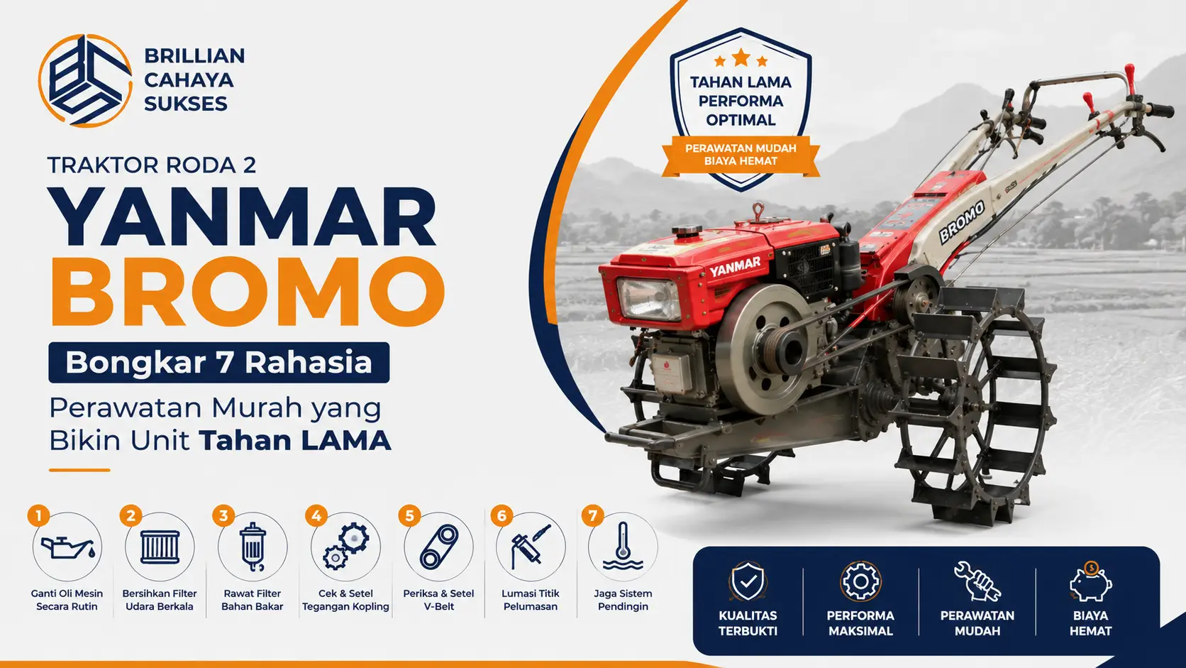 Traktor Roda 2 Yanmar Bromo Bongkar 7 Rahasia Perawatan Murah yang Bikin Unit Tahan LAMA