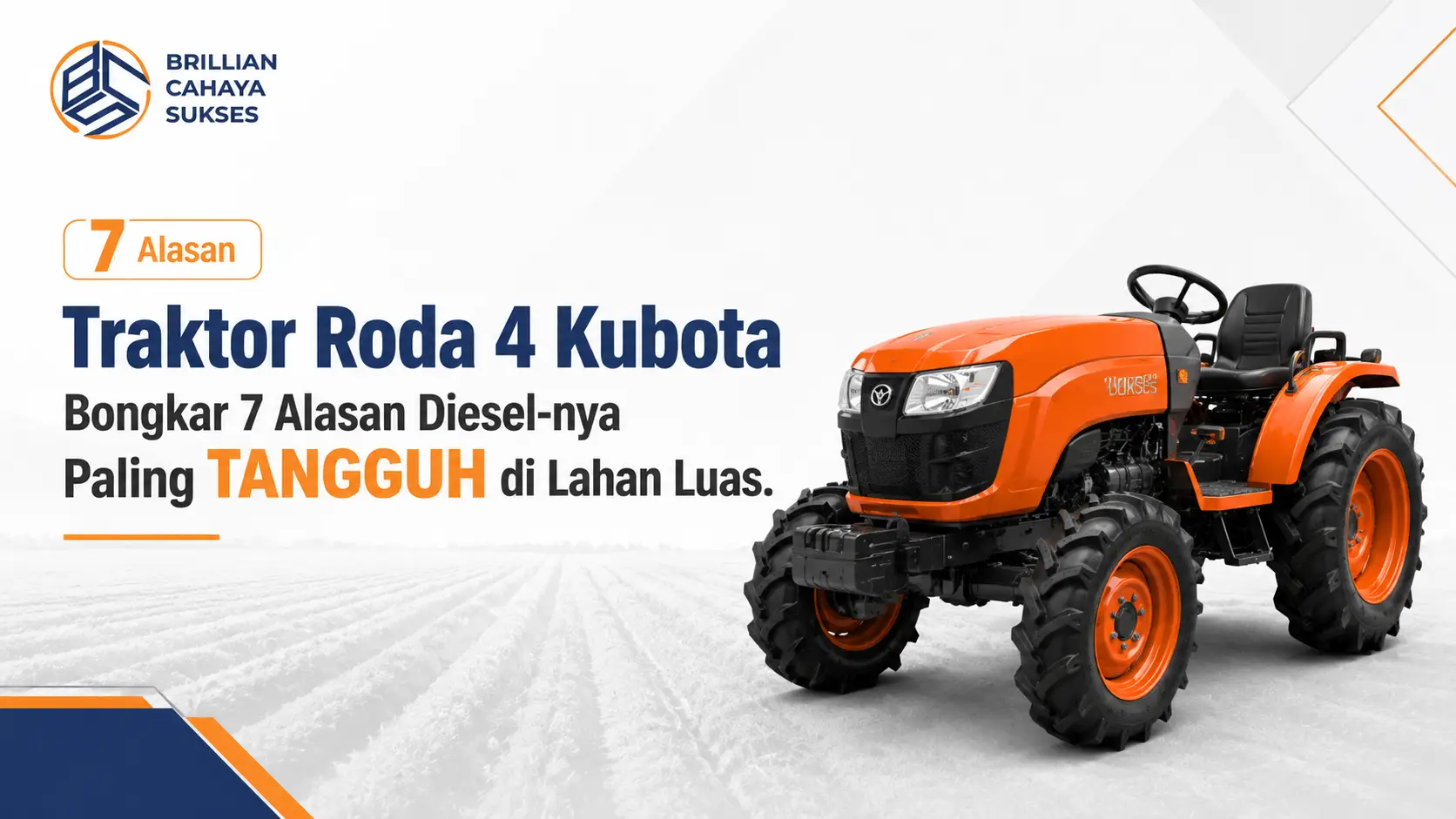 Traktor Roda 4 Kubota Bongkar 7 Alasan Diesel-nya Paling TANGGUH di Lahan Luas