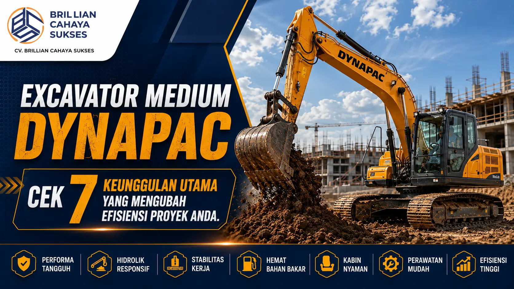 Excavator Medium Dynapac 7 Keunggulan Utama yang Mengubah Efisiensi Proyek Anda