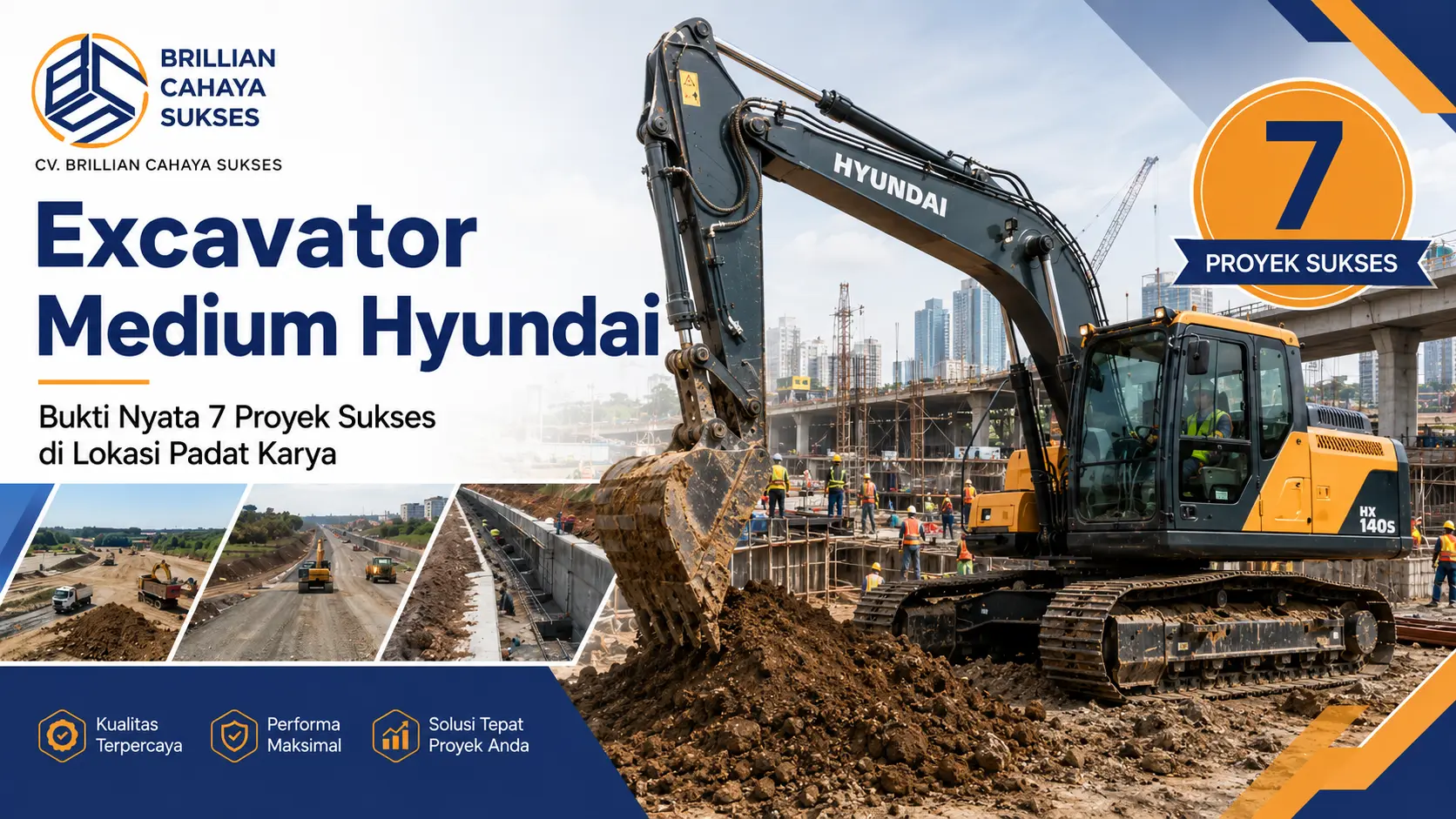 Excavator Medium Hyundai Bukti Nyata 7 Proyek Sukses di Lokasi Padat Karya