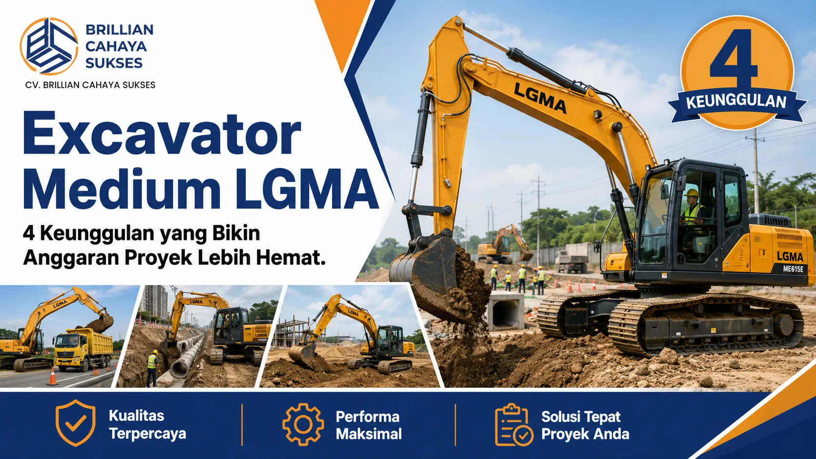 Excavator Medium LGMA 4 Keunggulan yang Bikin Anggaran Proyek Lebih Hemat