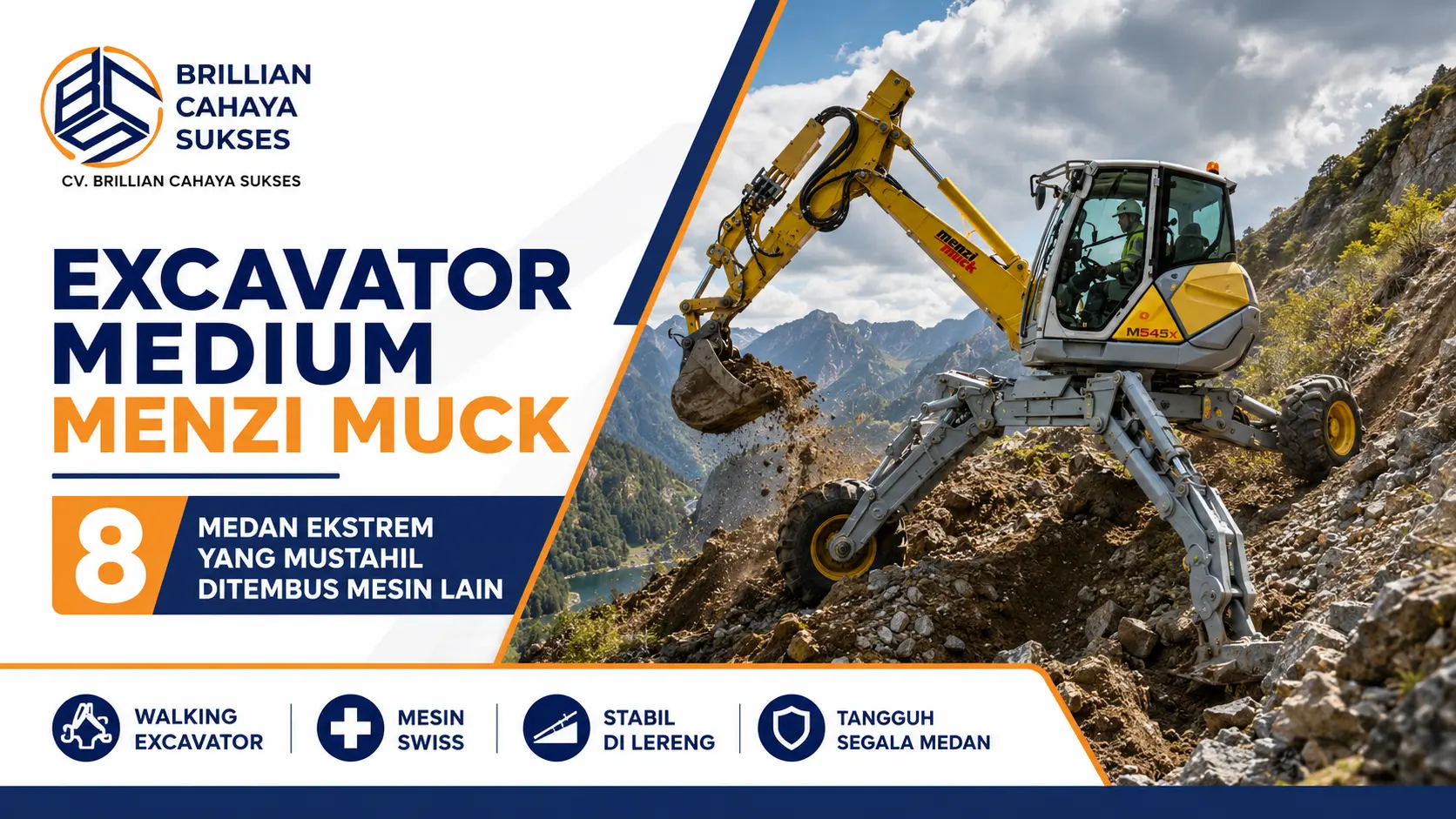 Excavator Medium Menzi Muck Kuasai 8 Medan Ekstrem yang Mustahil Ditembus Mesin Lain