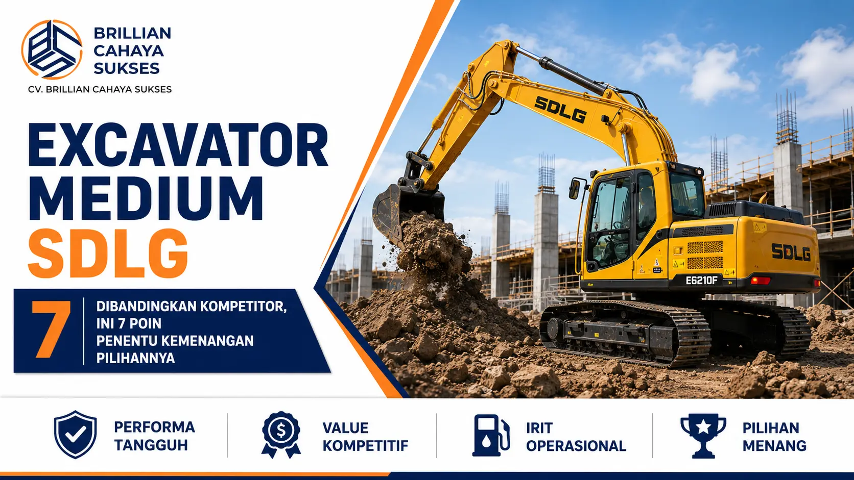 Excavator Medium SDLG Dibandingkan Kompetitor, Ini 7 Poin Penentu Kemenangan Pilihannya