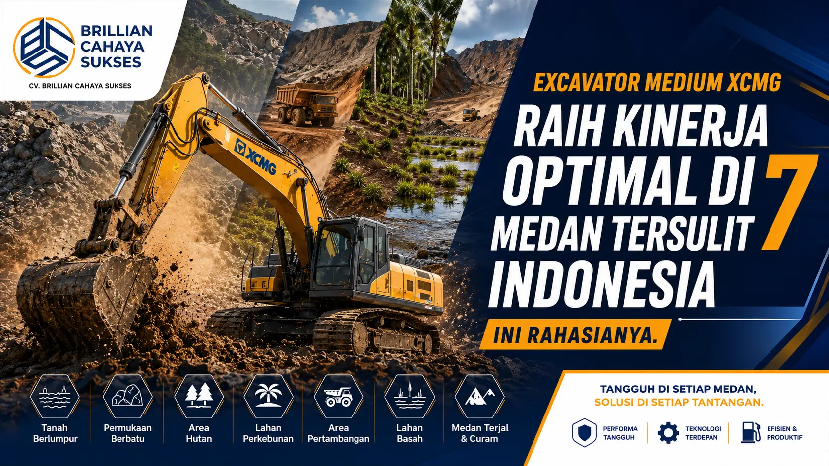 Excavator Medium XCMG Raih Kinerja Optimal di 7 Medan Tersulit Indonesia Ini Rahasianya