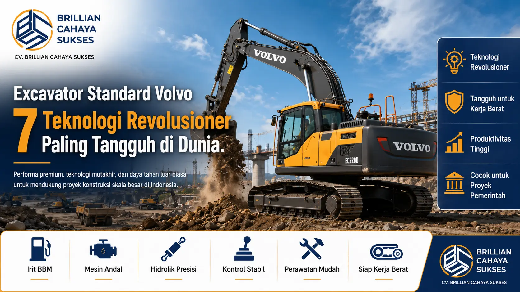 Excavator standard Sunward 6 Fitur Canggih Jaminan Kerja Nonstop 24 Jam