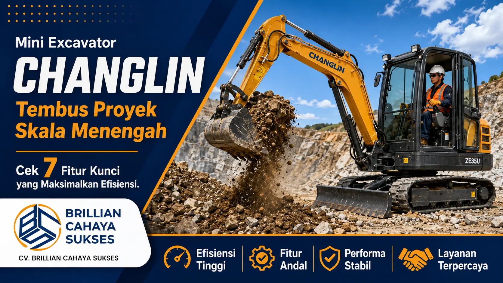 Mini Excavator Changlin Tembus Proyek Skala Menengah Cek 7 Fitur Kunci yang Maksimalkan Efisiensi