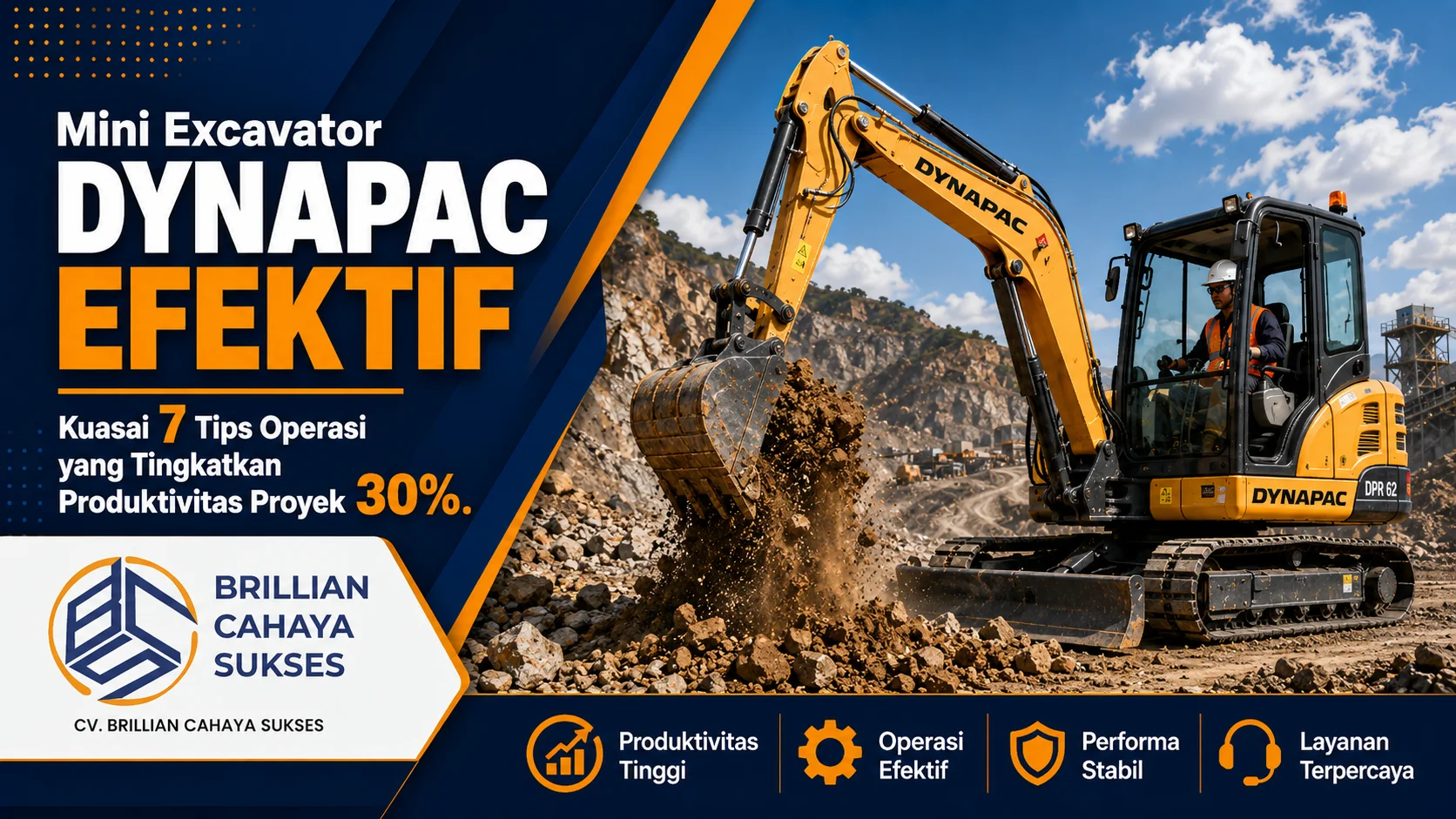 Mini Excavator Dynapac EFEKTIF Kuasai 7 Tips Operasi yang Tingkatkan Produktivitas Proyek 30%