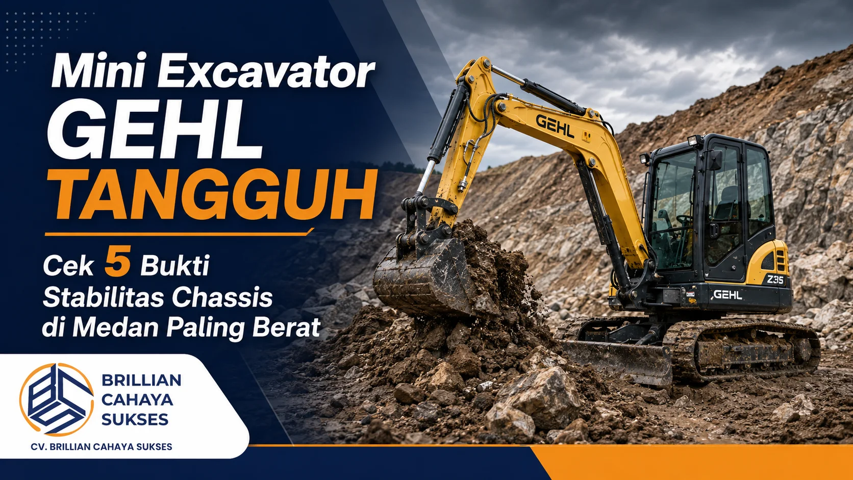 Mini Excavator GEHL TANGGUH Cek 5 Bukti Stabilitas Chassis di Medan Paling Berat