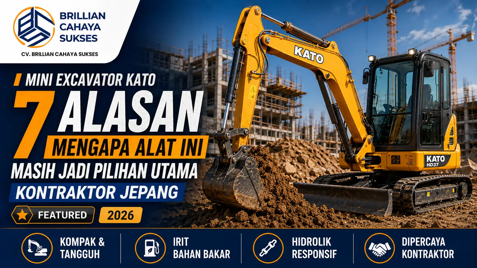Mini Excavator Kato 7 Alasan Mengapa Alat Ini Masih Jadi Pilihan Utama Kontraktor Jepang
