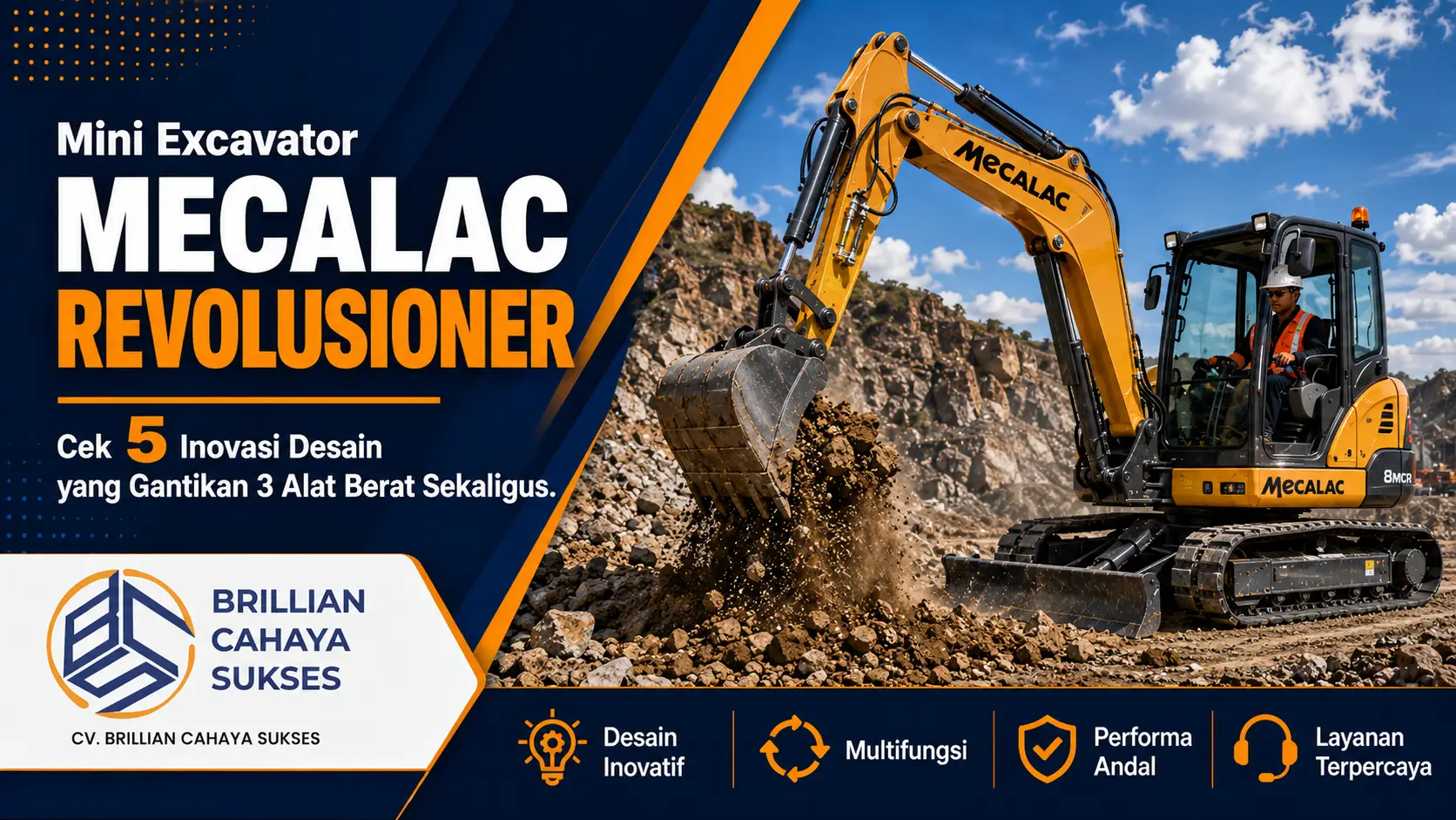 Mini Excavator Mecalac REVOLUSIONER Cek 5 Inovasi Desain yang Gantikan 3 Alat Berat Sekaligus