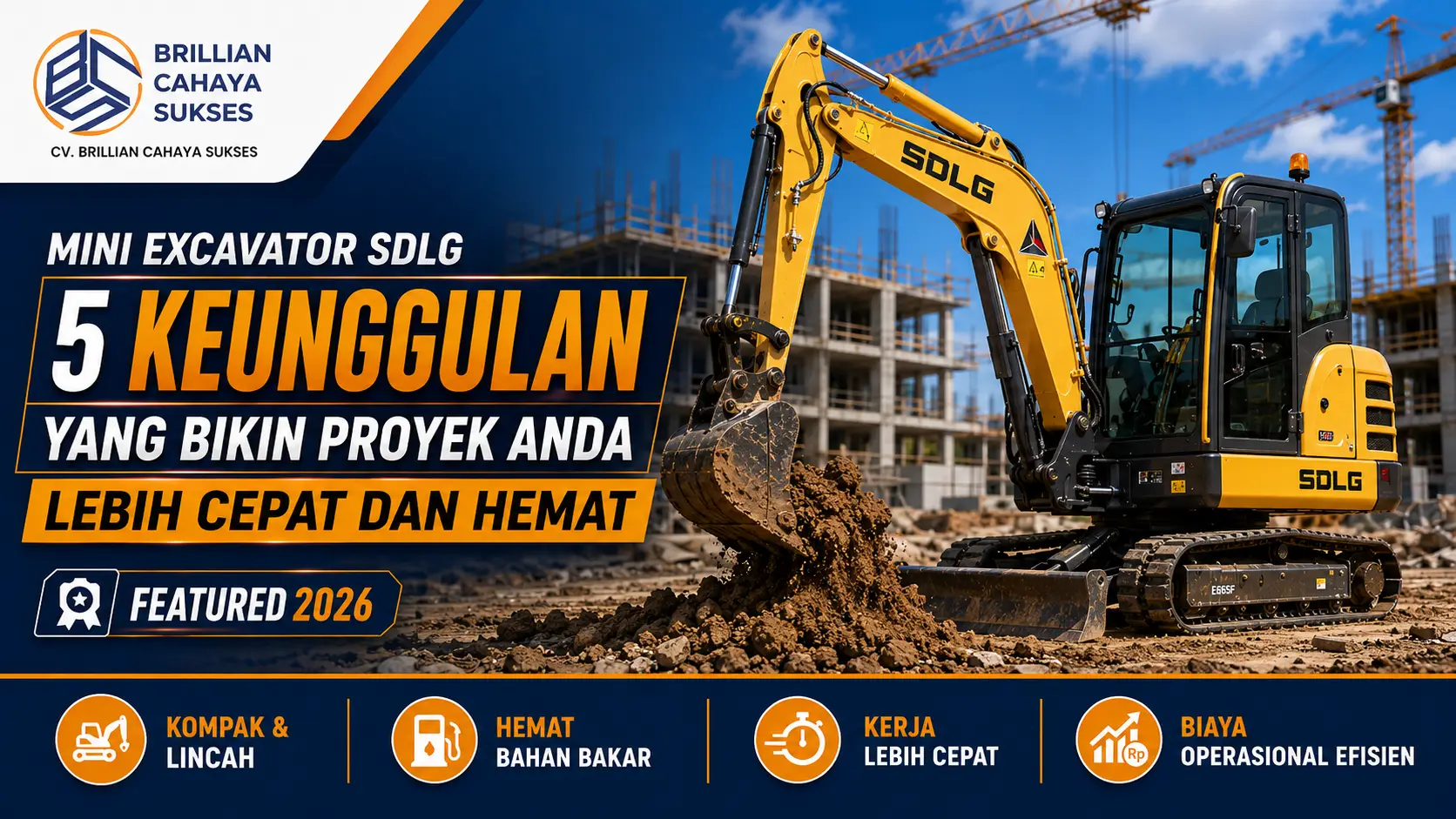 Mini Excavator SDLG 5 Keunggulan yang Bikin Proyek Anda Lebih Cepat dan Hemat