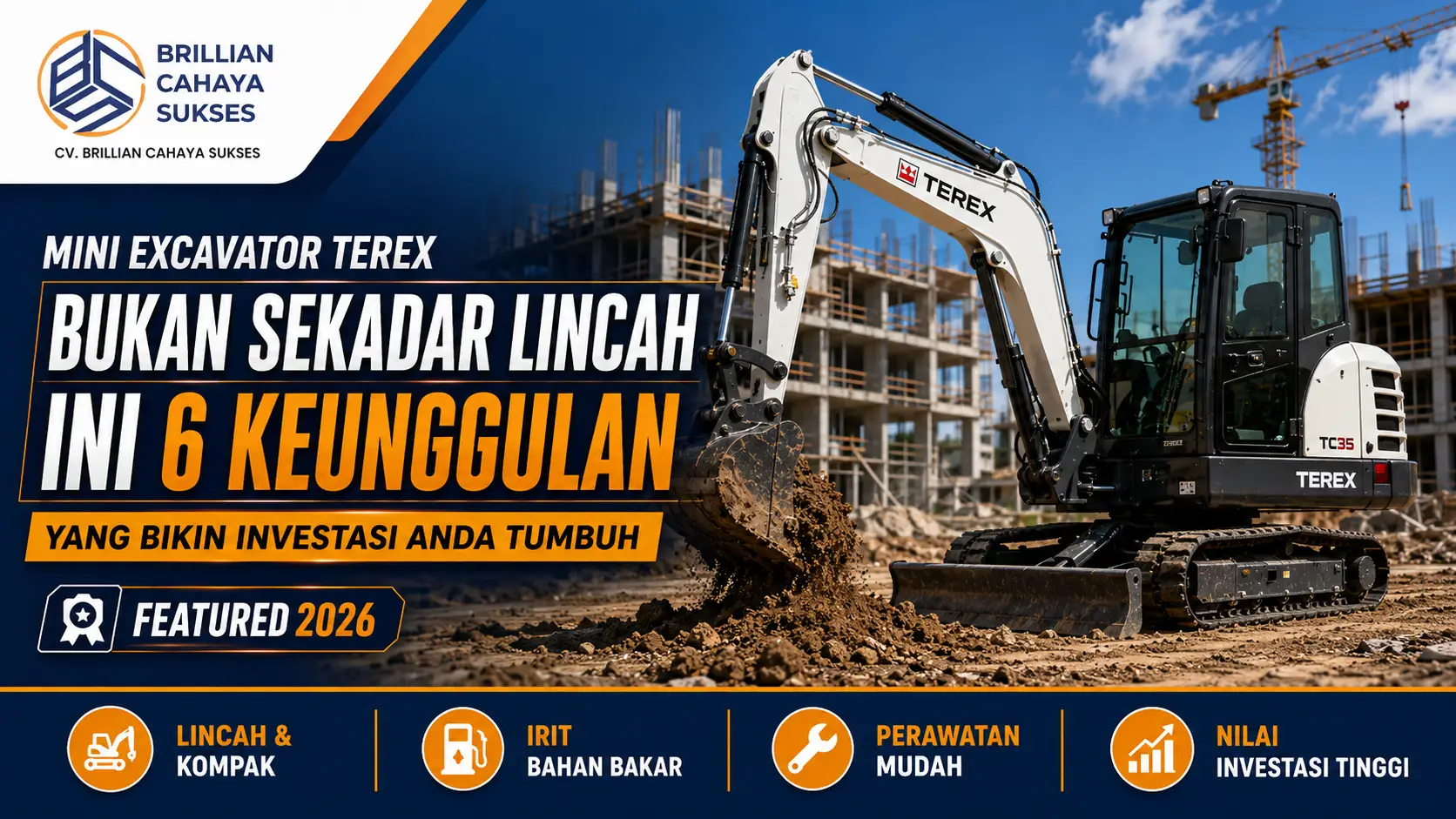Mini Excavator Terex Bukan Sekadar Lincah Ini 6 Keunggulan yang Bikin Investasi Anda Tumbuh