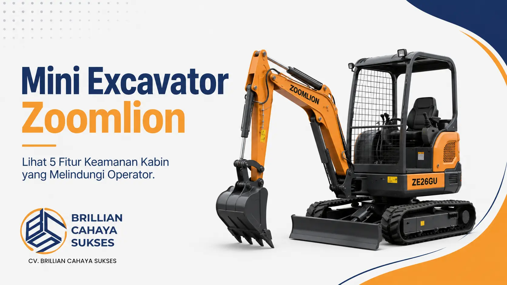 Mini Excavator Zoomlion: Lihat 5 Fitur Keamanan Kabin yang Melindungi Operator