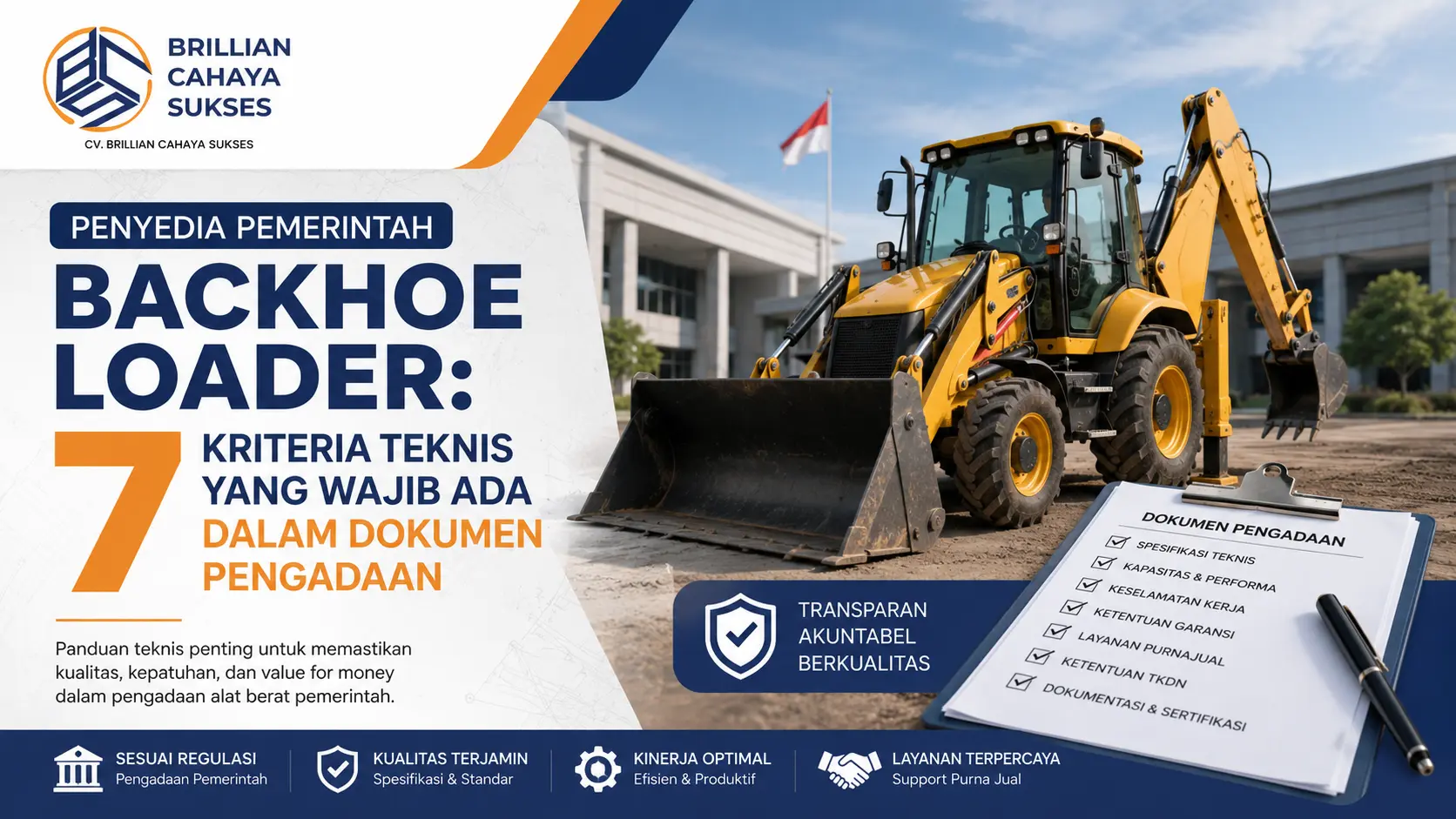 Penyedia Pemerintah Backhoe Loader