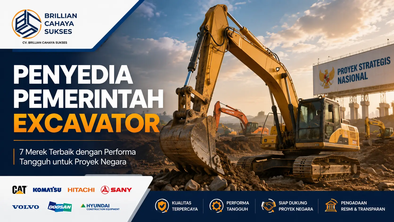 Penyedia Pemerintah Excavator 7 Merek Terbaik dengan Performa Tangguh untuk Proyek Negara