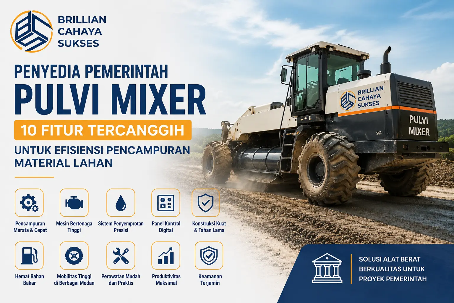 Penyedia Pemerintah Pulvi Mixer 10 Fitur Tercanggih untuk Efisiensi Pencampuran Material Lahan