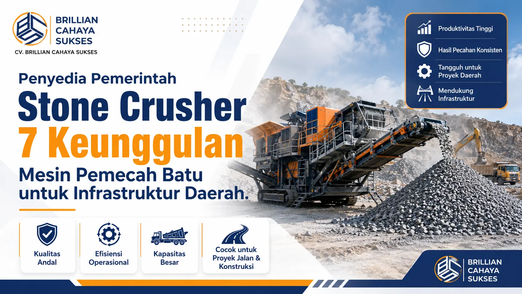 Penyedia Pemerintah stone crusher 7 keunggulan mesin pemecah batu untuk infrastruktur daerah