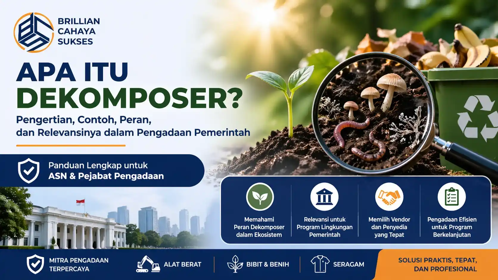 Ilustrasi apa itu dekomposer dalam ekosistem dan pengadaan pemerintah