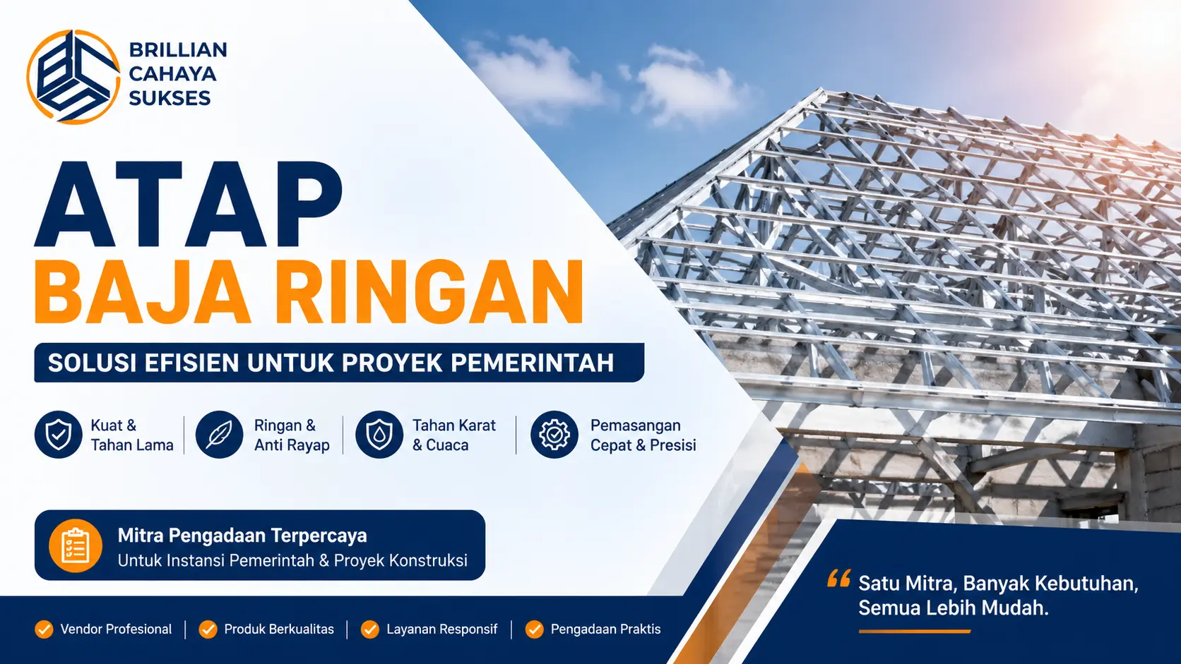Atap baja ringan untuk proyek pemerintah yang kuat dan tahan lama
