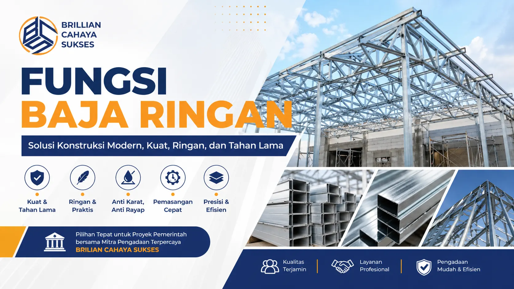 Fungsi baja ringan sebagai rangka atap konstruksi modern