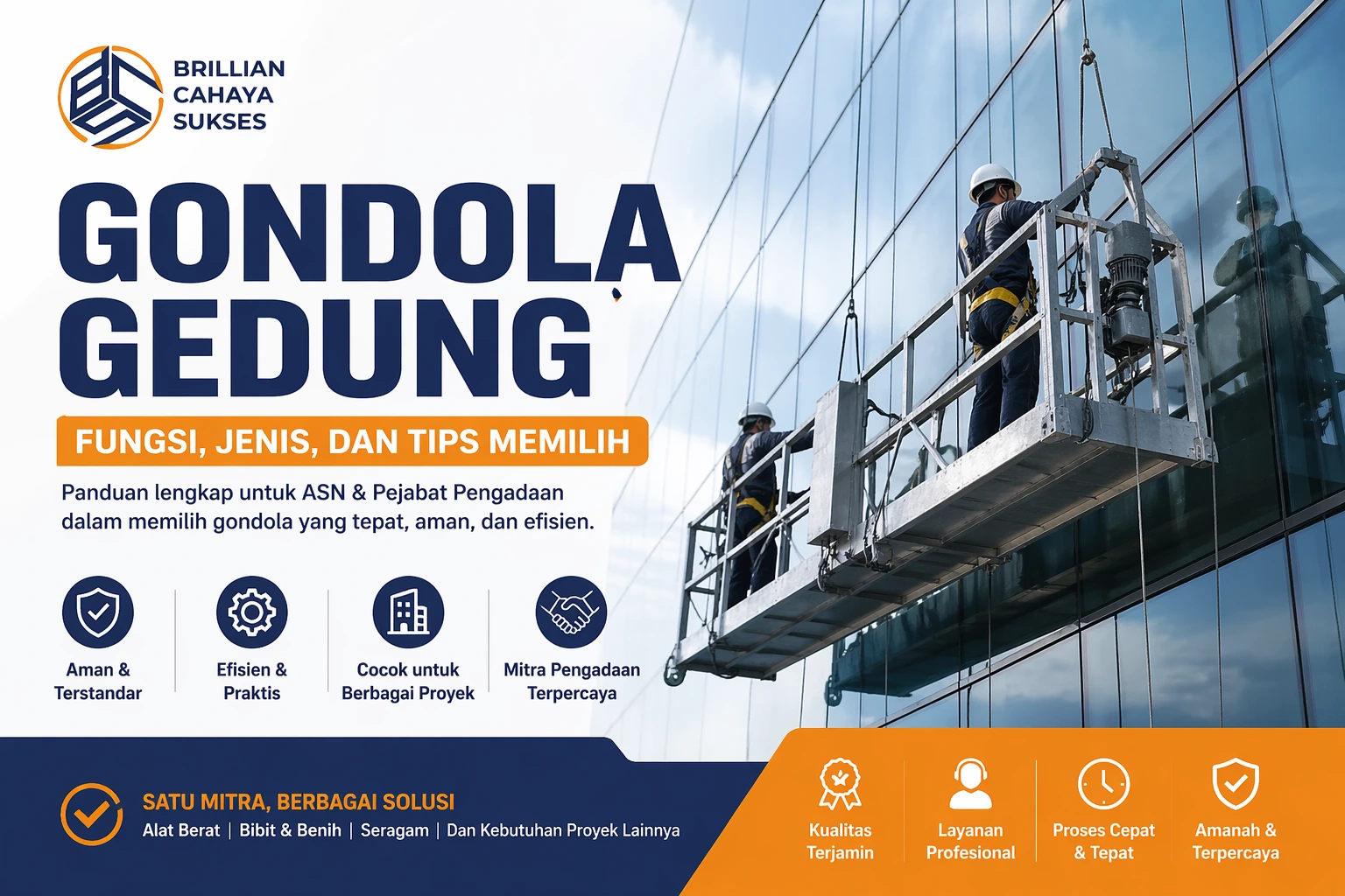 Gondola gedung untuk pekerjaan ketinggian proyek pemerintah
