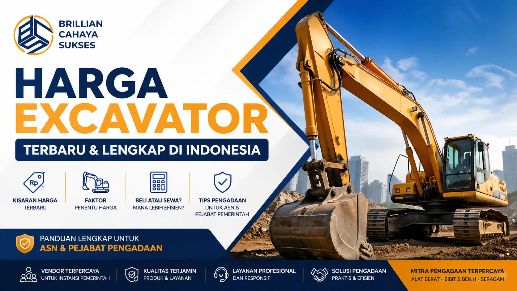 Harga excavator terbaru di Indonesia untuk pengadaan pemerintah