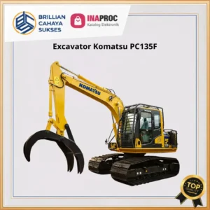 Jenis excavator Komatsu PC135F dengan attachment grapple