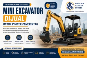 Mini excavator dijual untuk proyek pemerintah oleh Brilian Cahaya Sukses