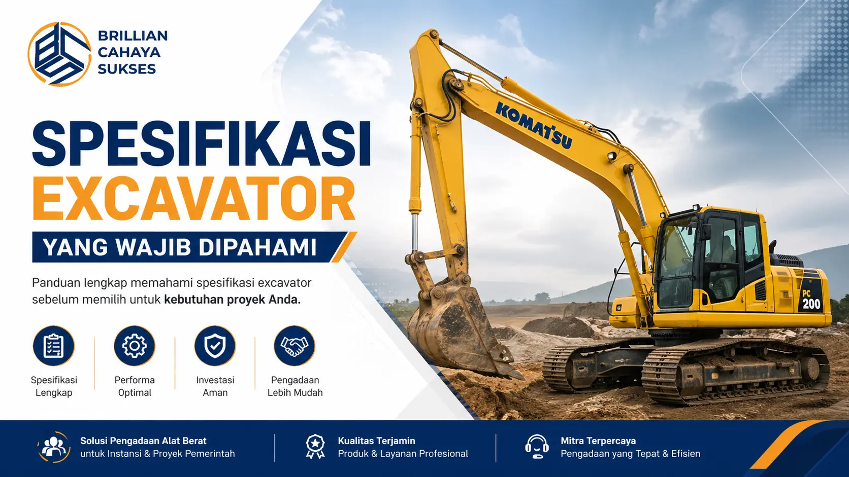 Spesifikasi excavator untuk berbagai kebutuhan konstruksi