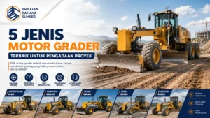 5 jenis motor grader terbaik untuk pengadaan proyek konstruksi dan infrastruktur dengan performa grading presisi.