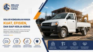 Banner mobil pickup modern untuk kebutuhan distribusi, proyek konstruksi, dan operasional bisnis profesional.