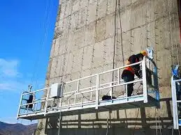 apa itu gondola gedung digunakan untuk perbaikan dinding luar bangunan tinggi