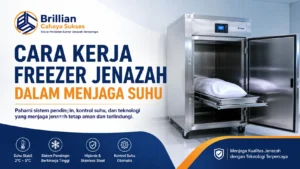 Ilustrasi gambar cara kerja freezer jenazah dalam menjaga suhu tetap stabil di kamar jenazah
