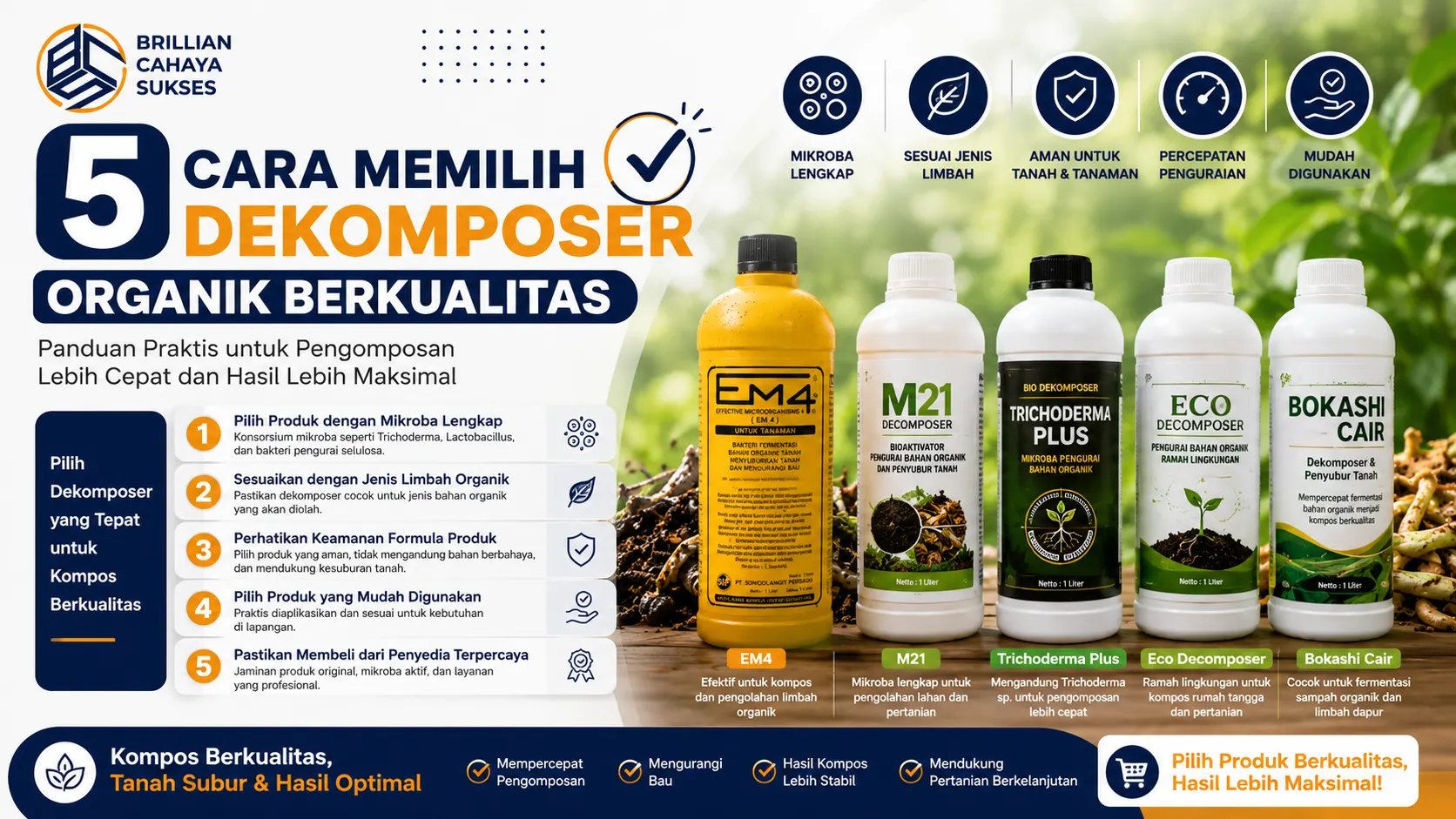 Cara memilih dekomposer yang bagus untuk kompos organik