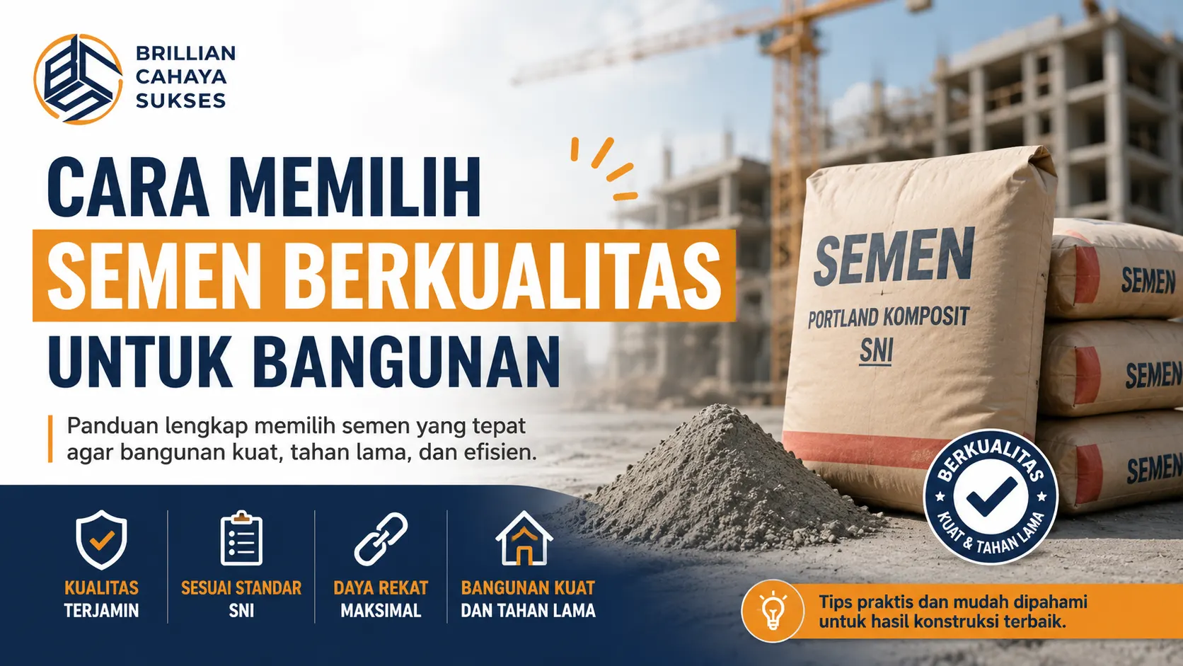 Cara Memilih Semen Berkualitas untuk bangunan kuat dan tahan lama