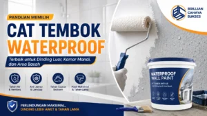 Ilustrasi gambar cat tembok waterproof terbaik untuk dinding luar, kamar mandi, dan area basah dari Brillian Cahaya Sukses