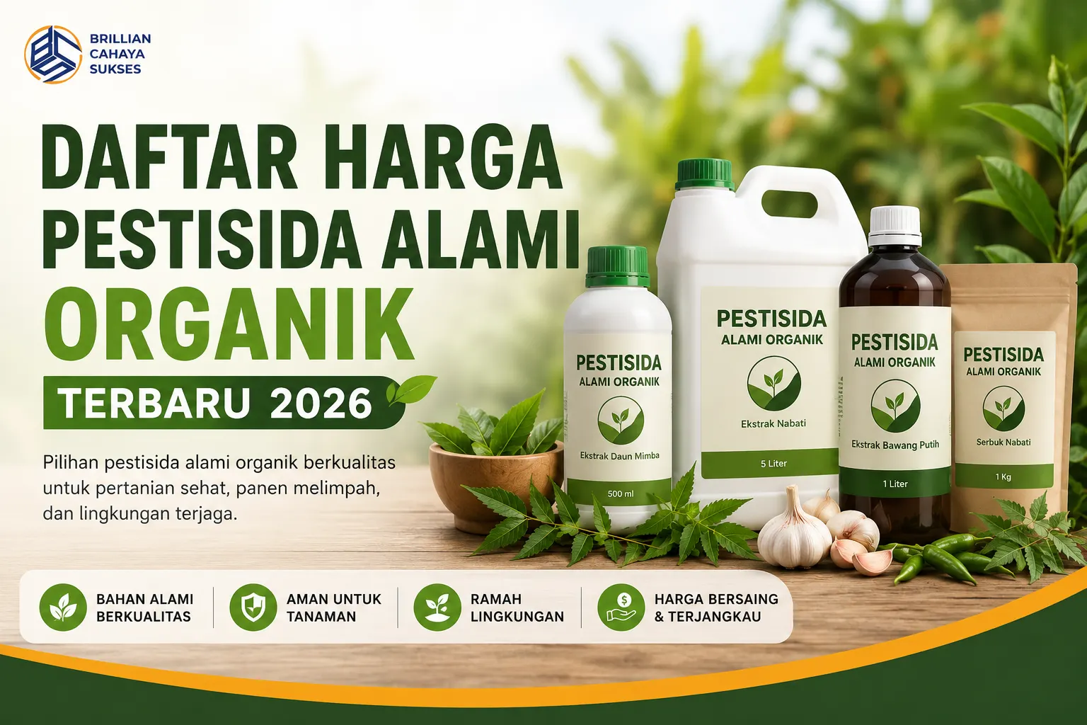 Daftar harga pestisida alami organik terbaru 2026 untuk kebutuhan pertanian ramah lingkungan