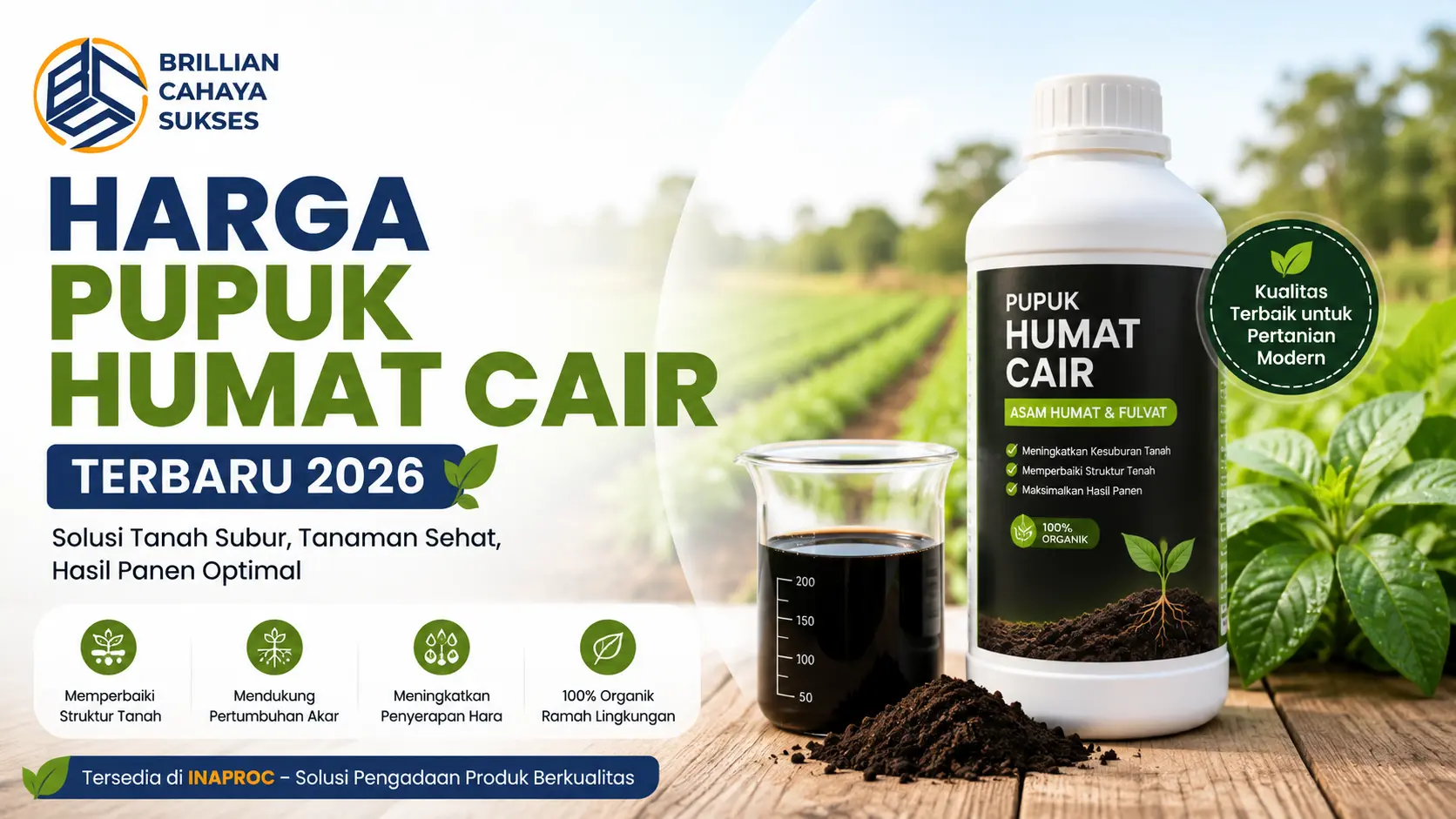 “Harga pupuk humat cair terbaru 2026 untuk pertanian modern dengan manfaat asam humat cair bagi kesuburan tanah”