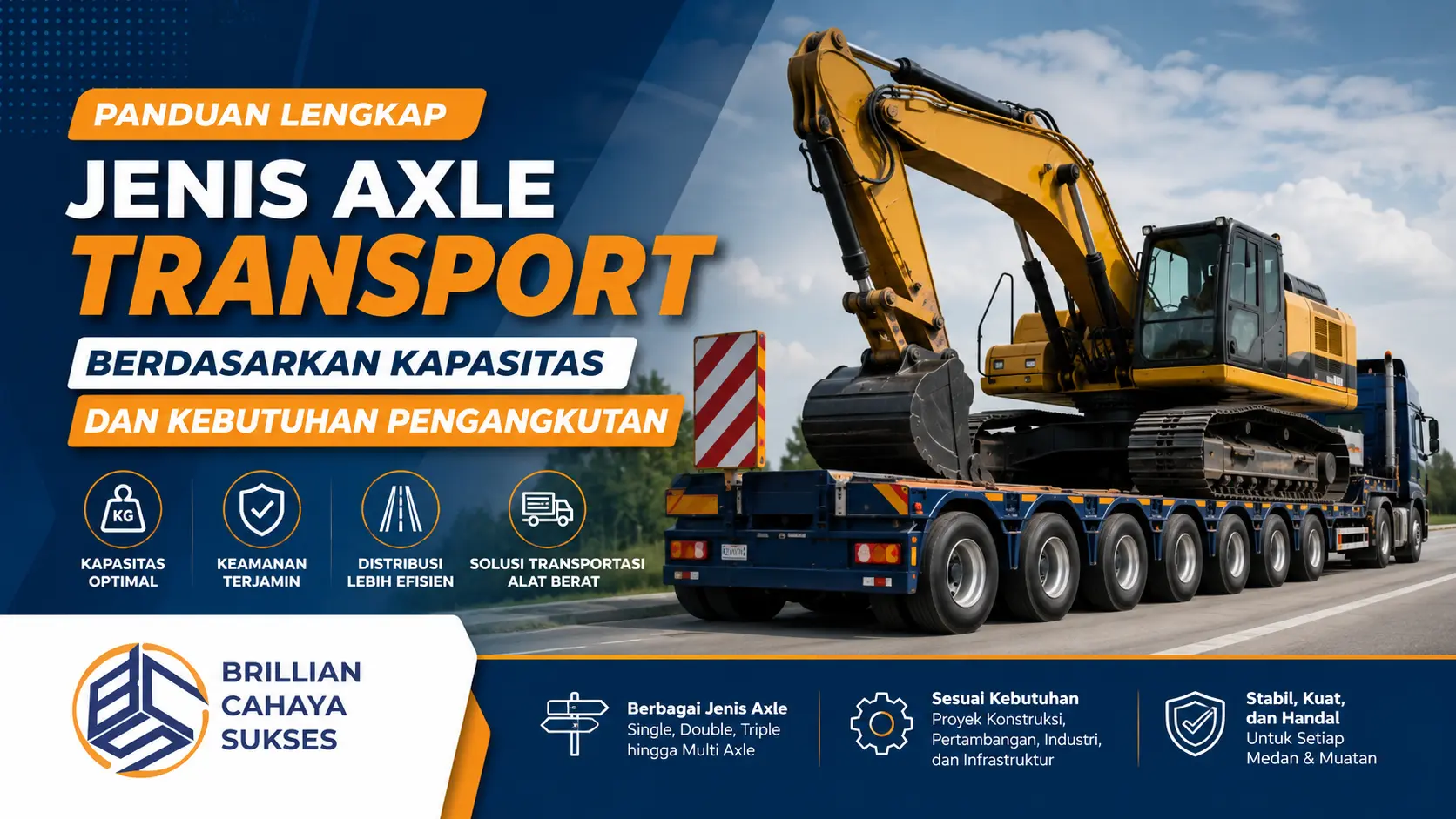 Ilustrasi jenis axle transport untuk kebutuhan proyek industri dan konstruksi