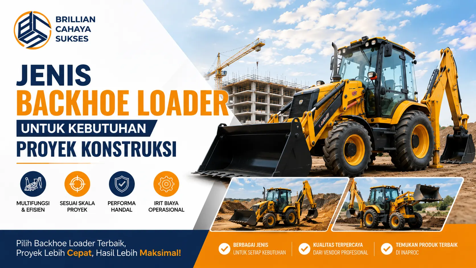 Jenis backhoe loader untuk kebutuhan proyek konstruksi