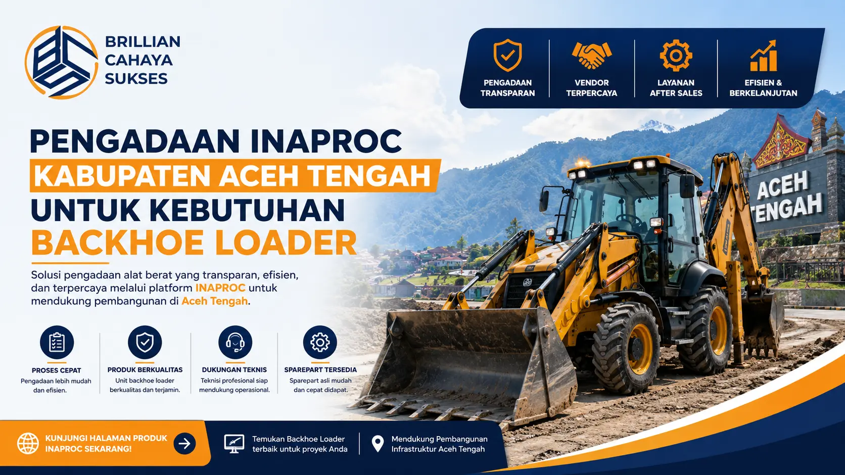 Pengadaan Inaproc Kabupaten Aceh Tengah untuk Kebutuhan Backhoe Loader