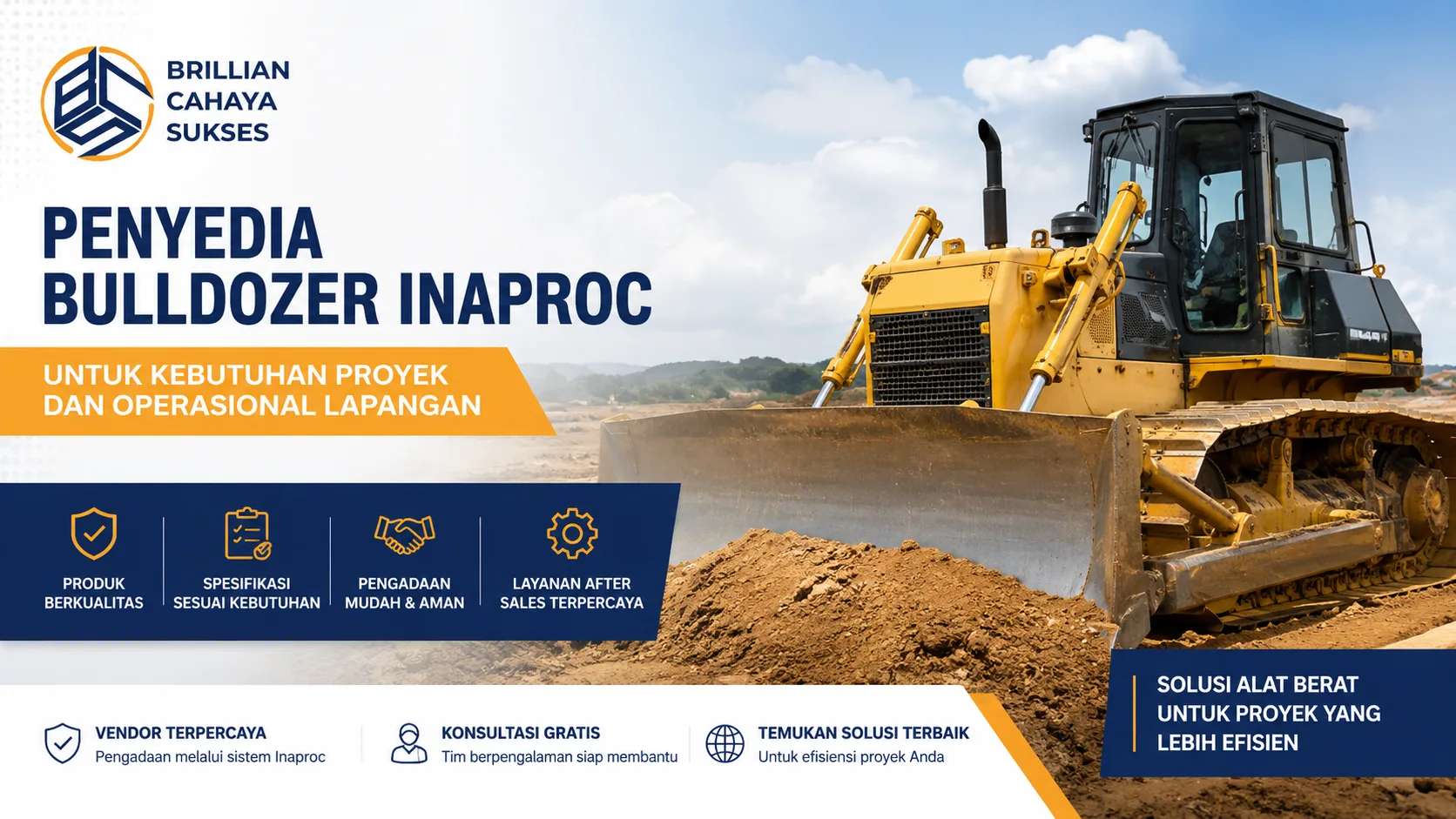 Penyedia bulldozer Inaproc untuk kebutuhan proyek dan operasional lapangan