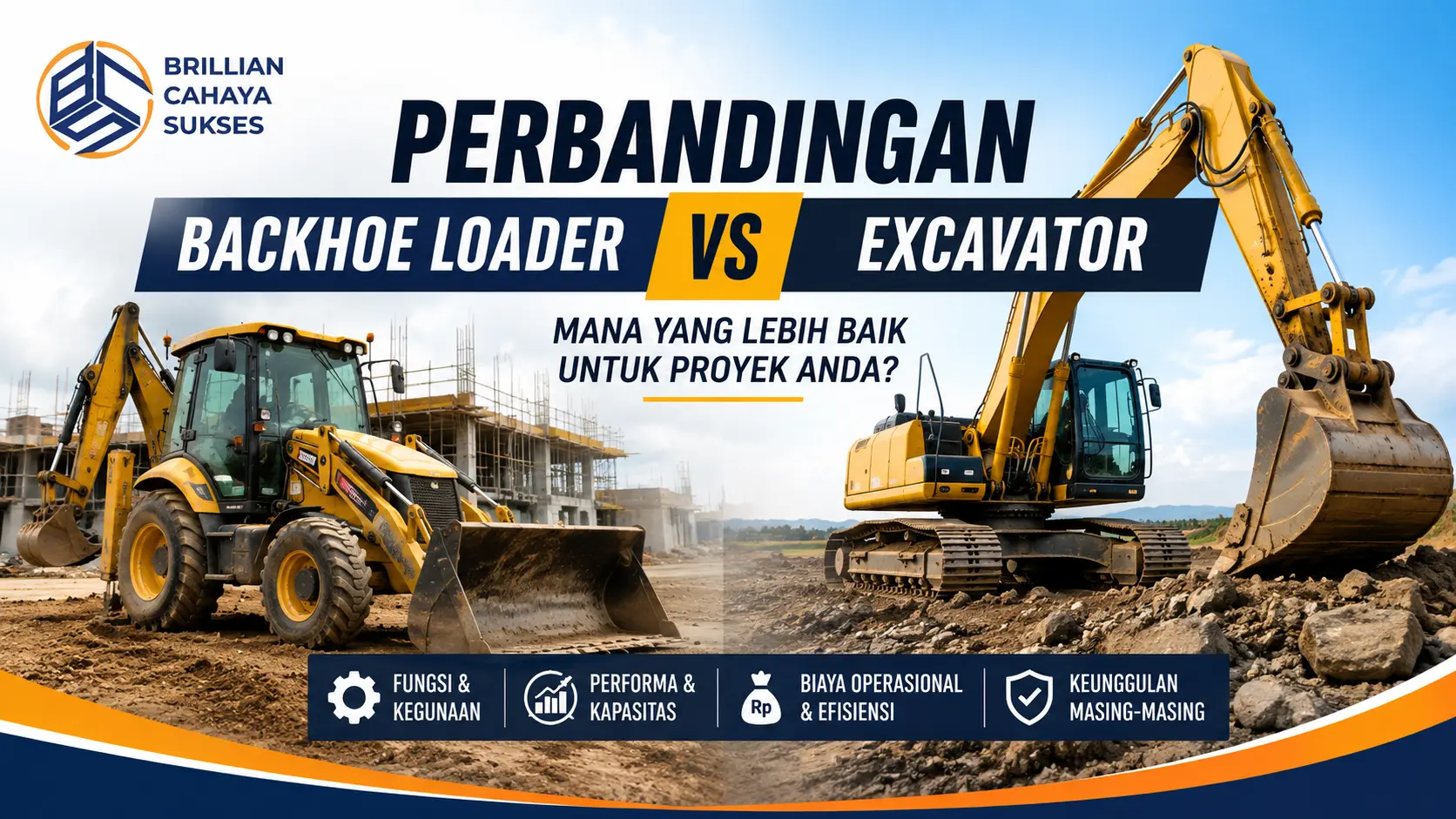 Perbandingan backhoe loader dan excavator pada proyek konstruksi berat