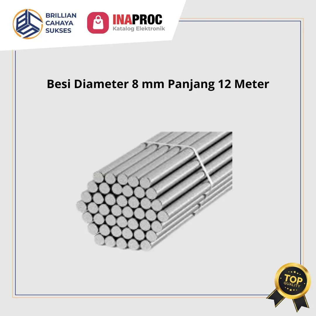 Besi diameter 8 mm panjang 12 meter dari toko besi di Tangerang untuk kebutuhan konstruksi