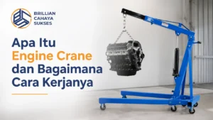 Ilustrasi Gambar Apa itu engine crane dan bagaimana cara kerjanya untuk mengangkat mesin kendaraan dengan aman dan efisien.