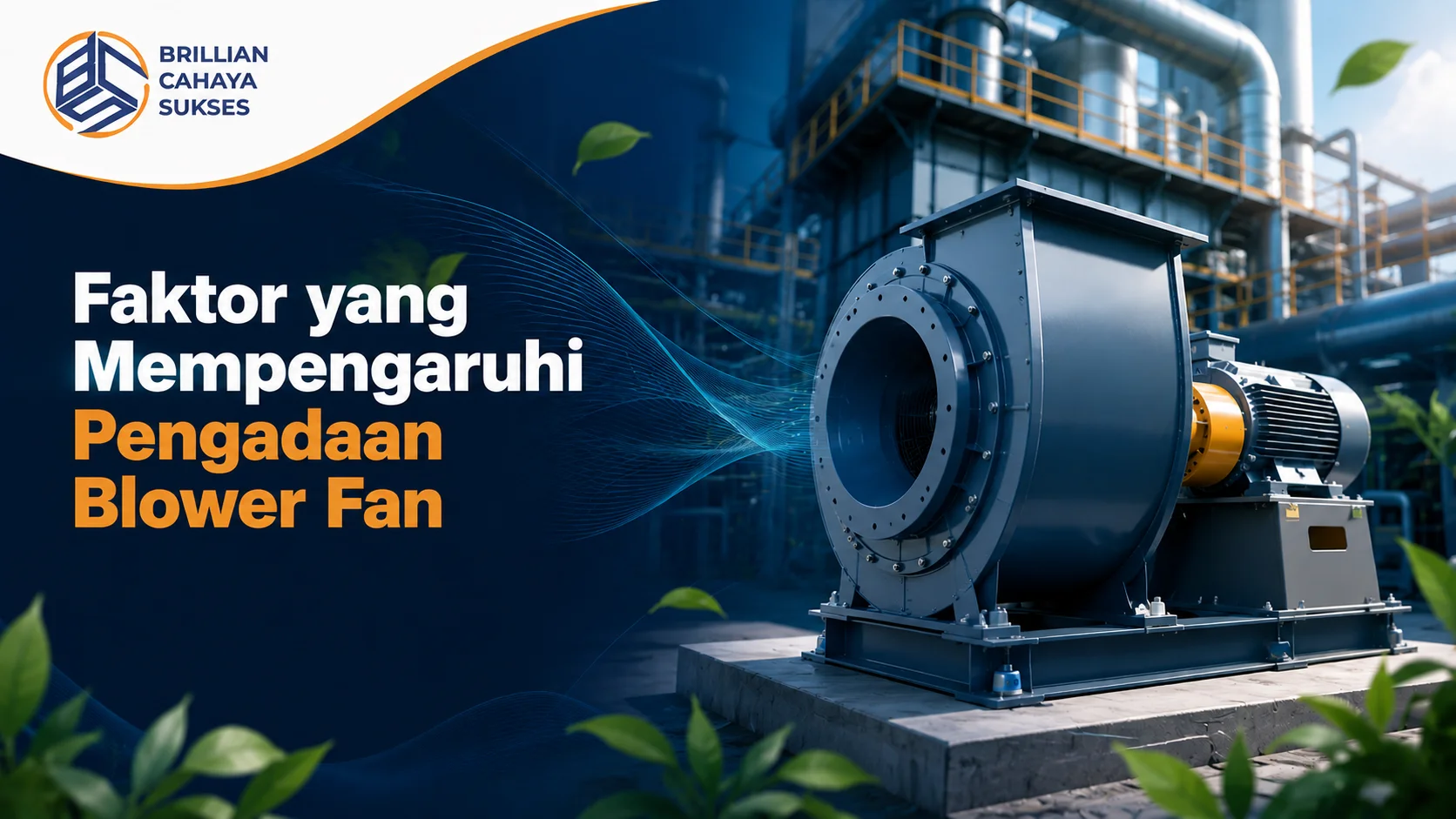 Gambar blower fan industri sebagai solusi efisien untuk mendukung kebutuhan fasilitas lingkungan dan sistem ventilasi.