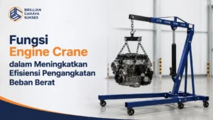 Ilustrasi Gambar Fungsi engine crane dalam meningkatkan efisiensi pengangkatan beban berat di area industri